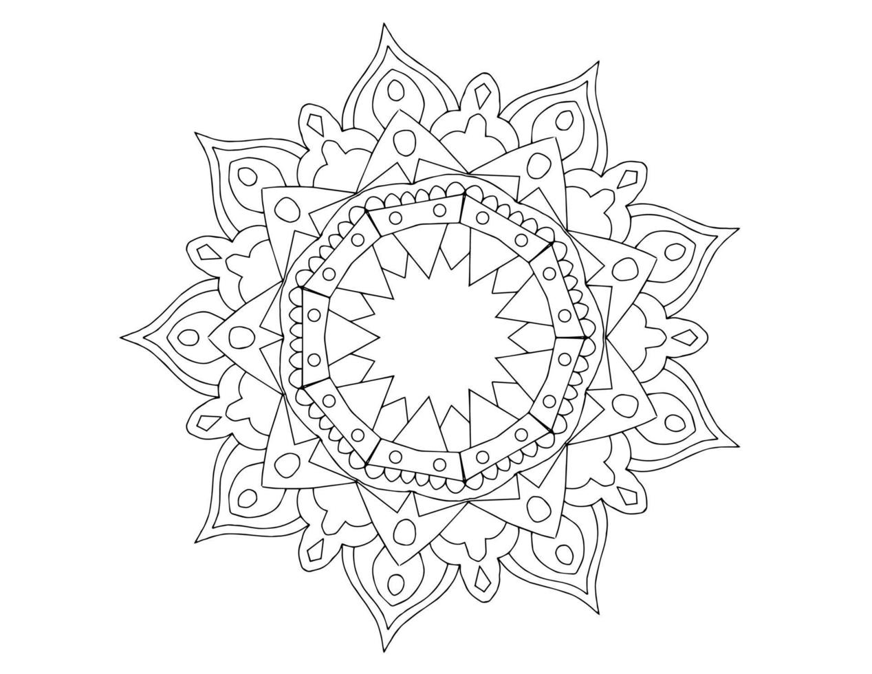 mandala art design black and white, royal, vintage vector