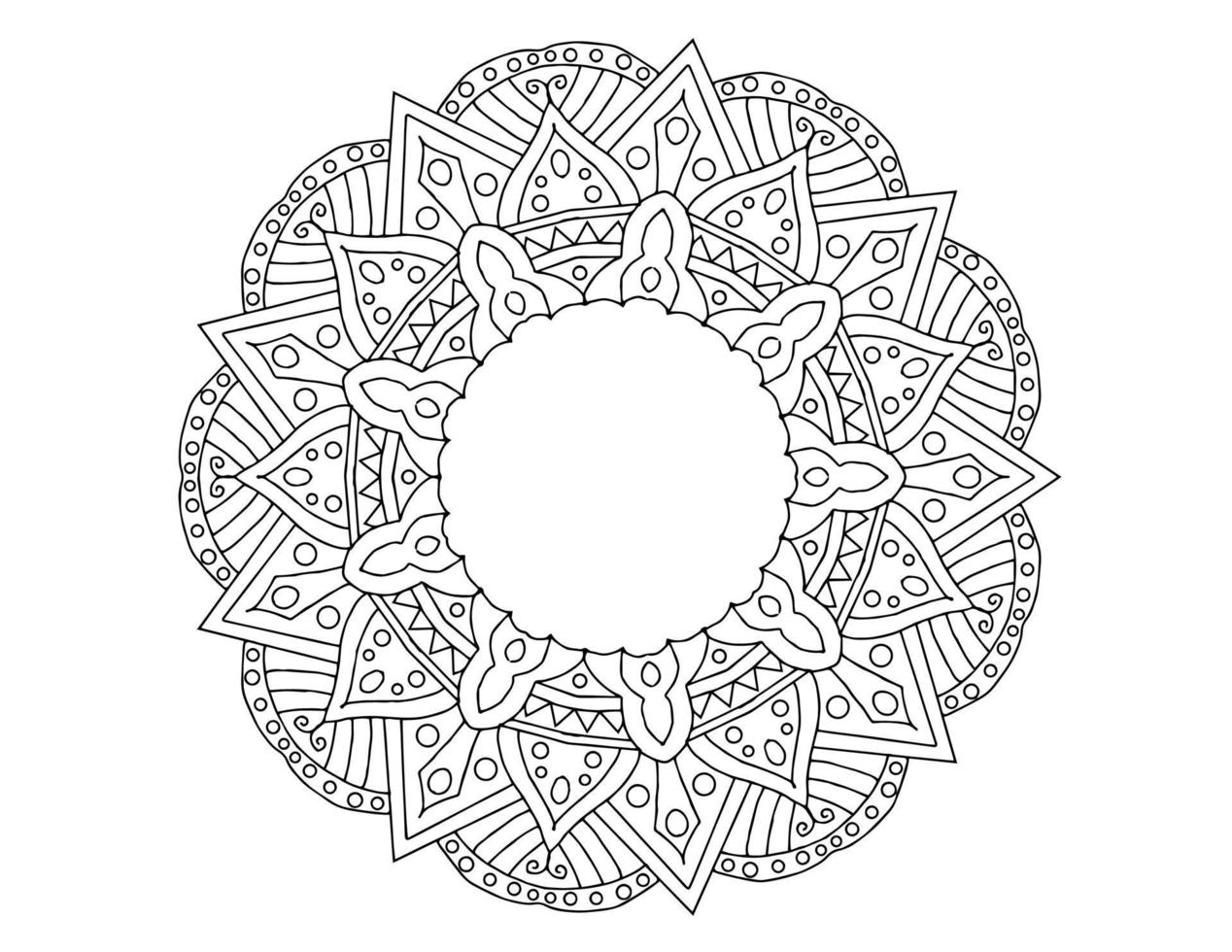 mandala art design black and white, royal, vintage vector