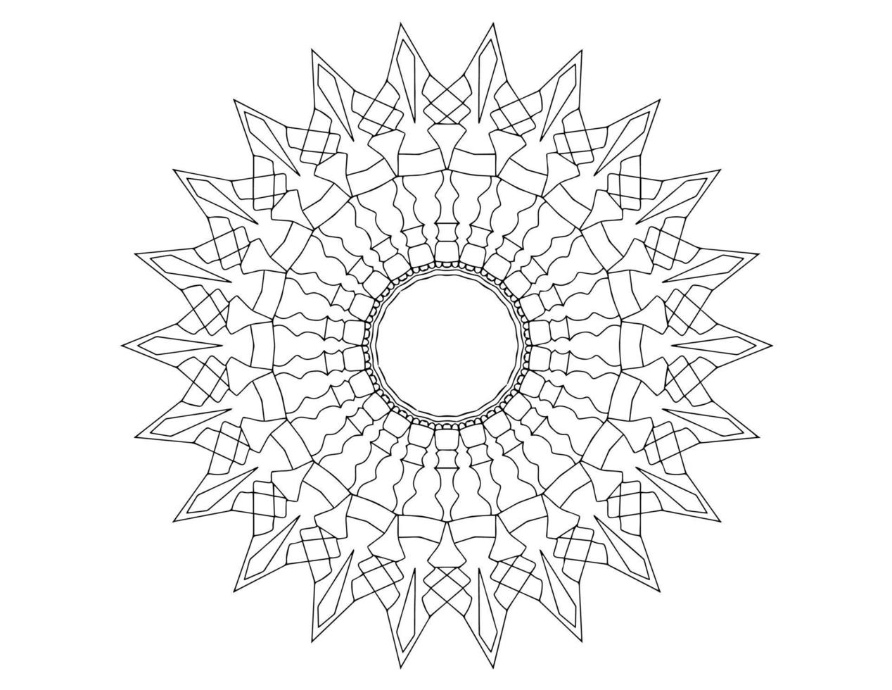 diseño de arte mandala en blanco y negro, real, vendimia vector