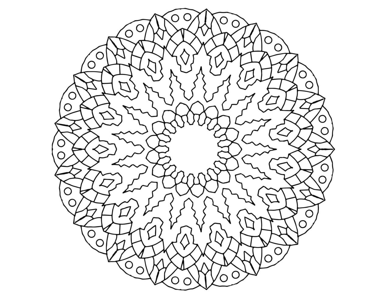 arte mandala, blanco y negro, diseño real, arte de la página para colorear, vintage vector