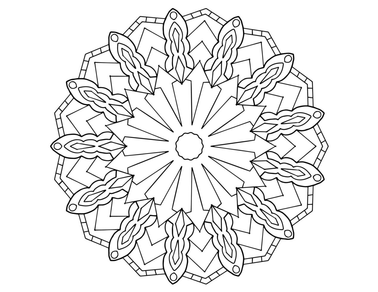 mandala art, black and white, royal design, coloring page art ...