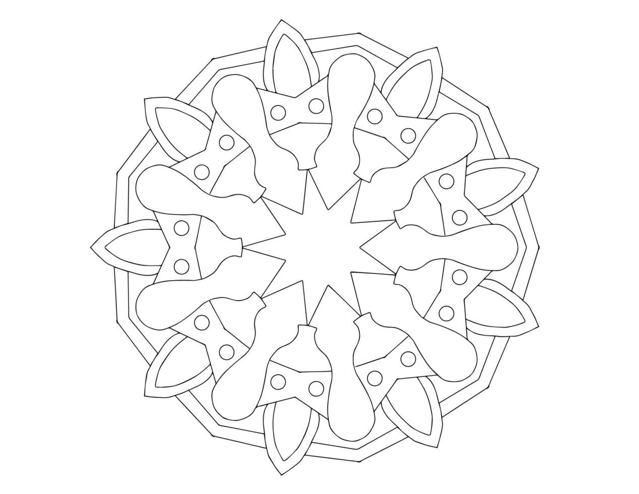 mandala art, black and white, royal design, coloring page art, vintage vector