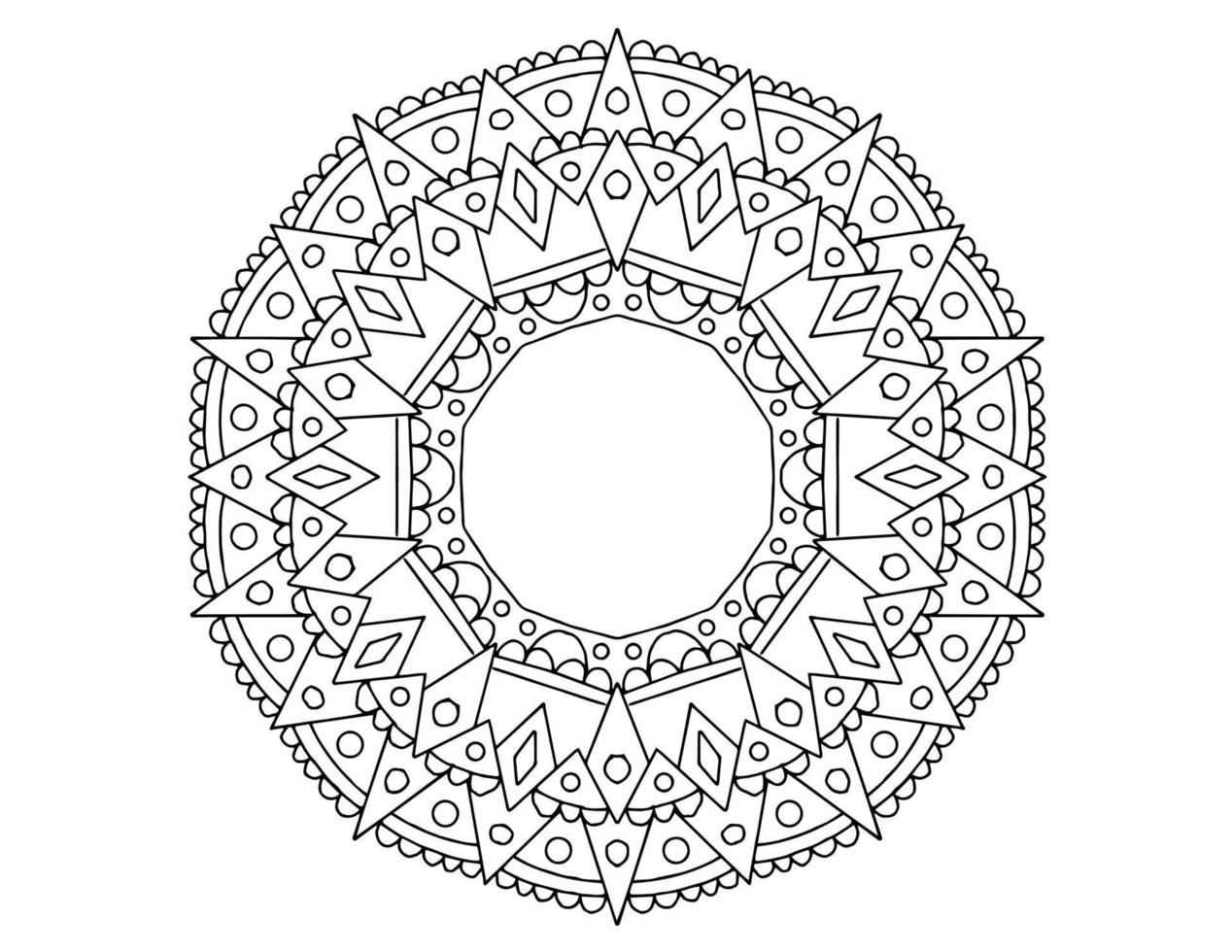 mandala art design black and white, royal, vintage vector