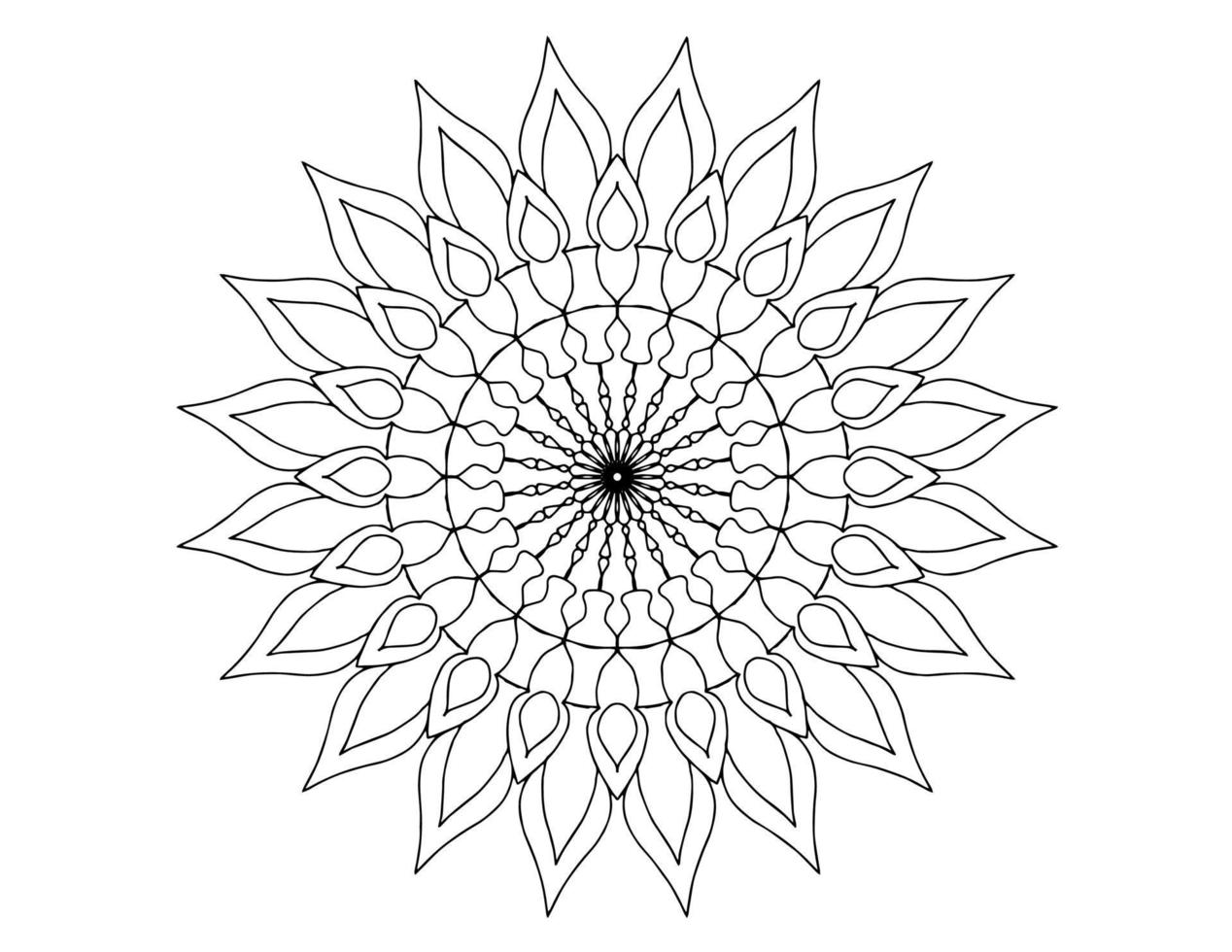 diseño de arte mandala en blanco y negro, real, vendimia vector