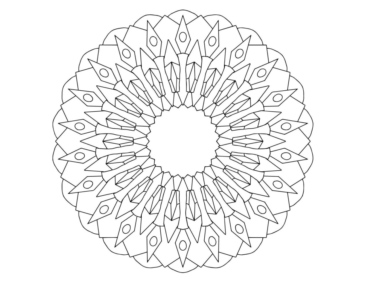 arte mandala, blanco y negro, diseño real, arte de la página para colorear, vintage vector