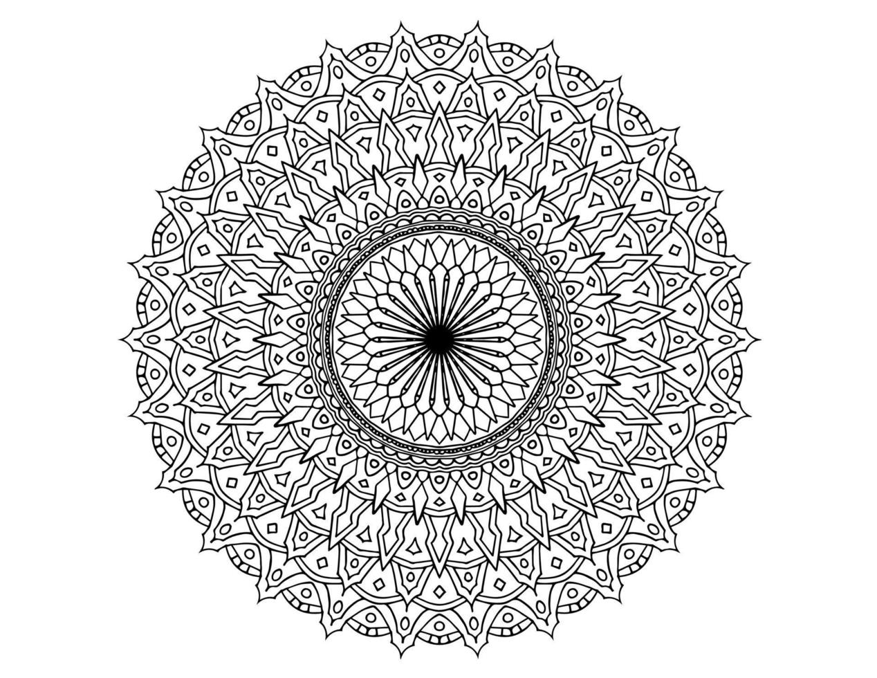 diseño de arte mandala en blanco y negro, real, vendimia vector