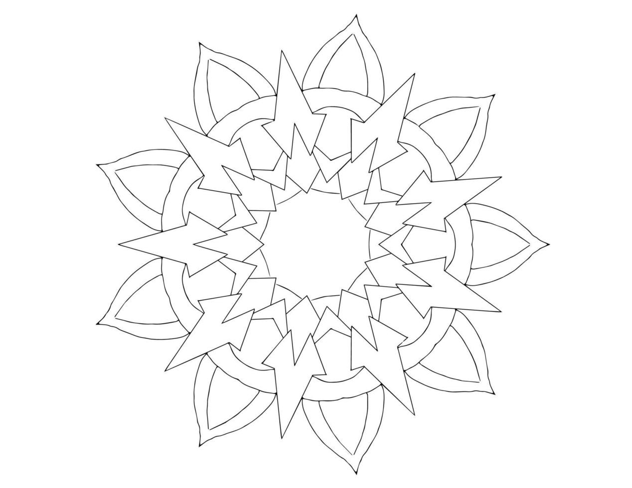 mandala art design black and white, royal, vintage vector