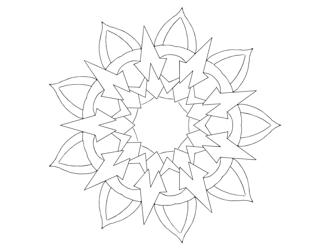 diseño de arte mandala en blanco y negro, real, vendimia vector