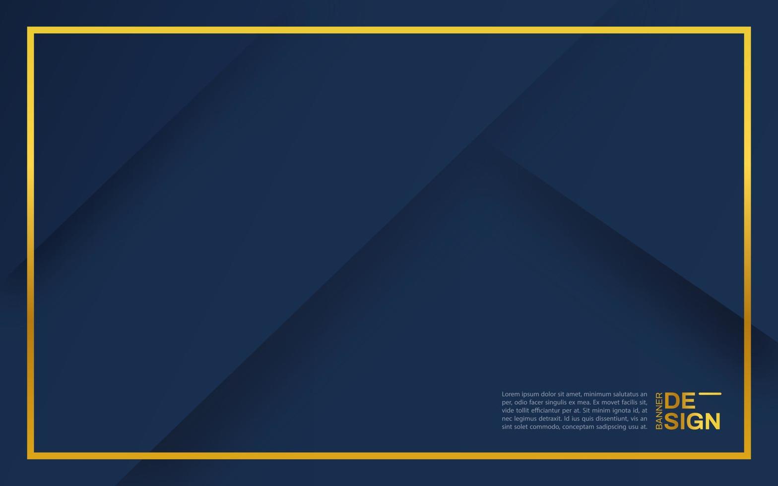 fondo azul oscuro de lujo. Fondo de banner moderno azul marino oscuro y dorado. vector