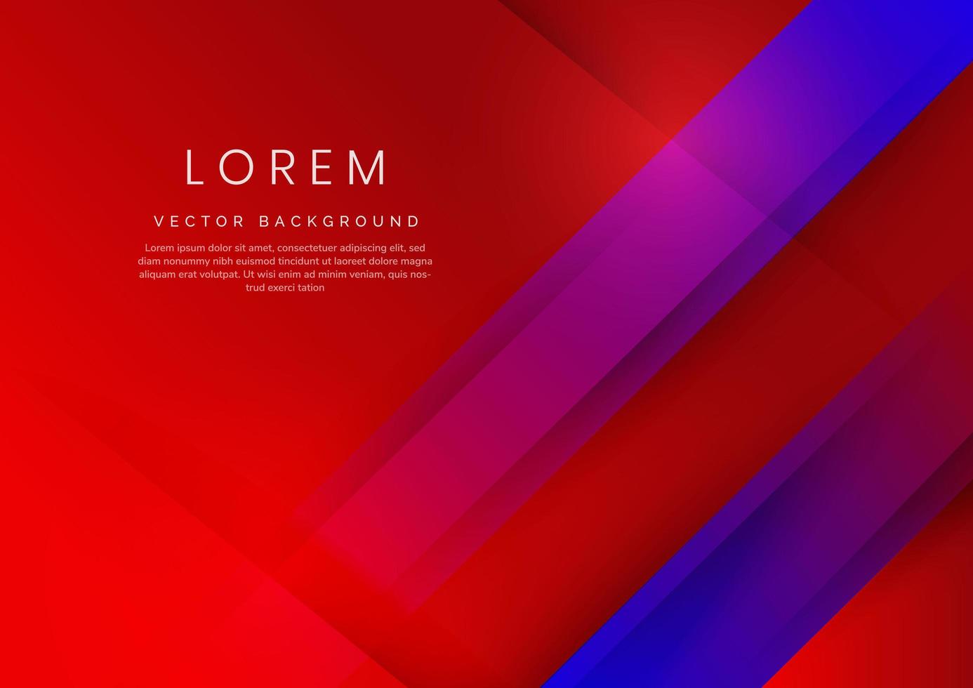 Abstract red and blue gradient geometric diagonal background. vector