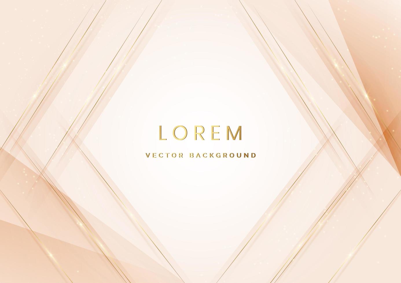 Luxury abstrct 3d template design with golden diagonal lines sparkle on white soft brown background. vector