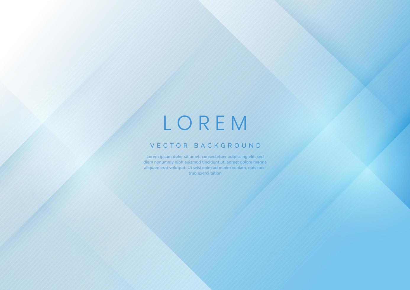 Abstract soft blue and white geometric diagonal overlay layer background. vector