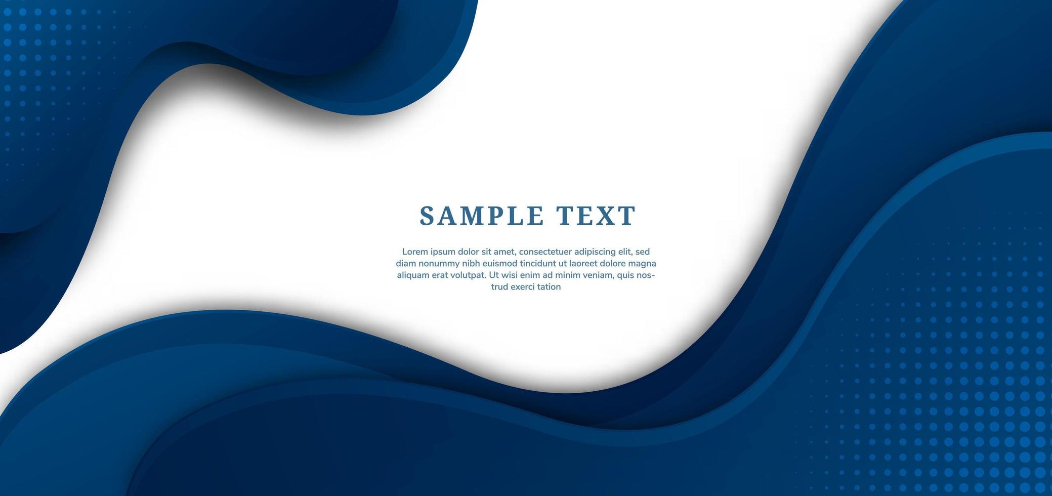 Abstract template blue wavy curve shape design on white background with copy space for text. vector