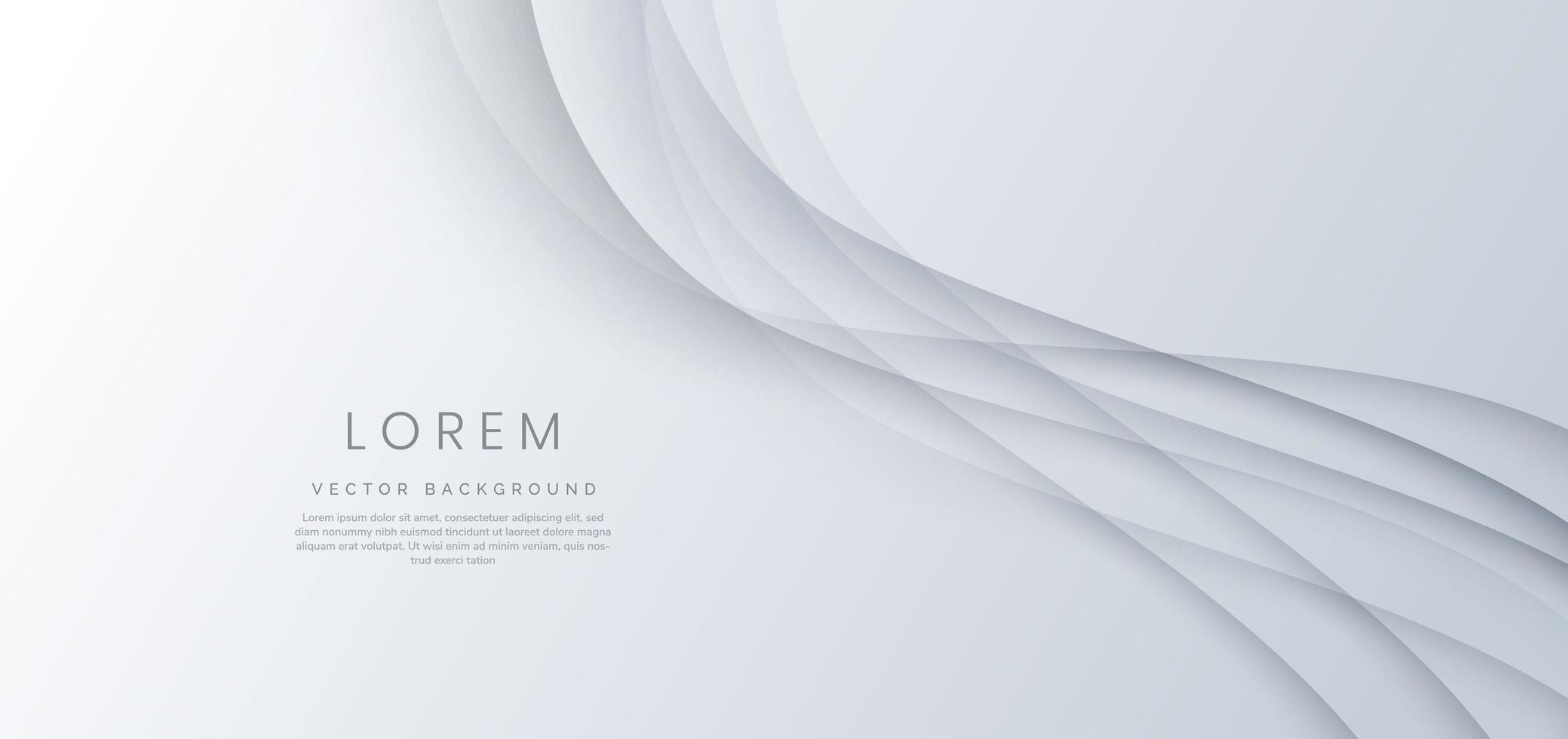 Abstract template modern shiny grey gradient curved wavy background. vector