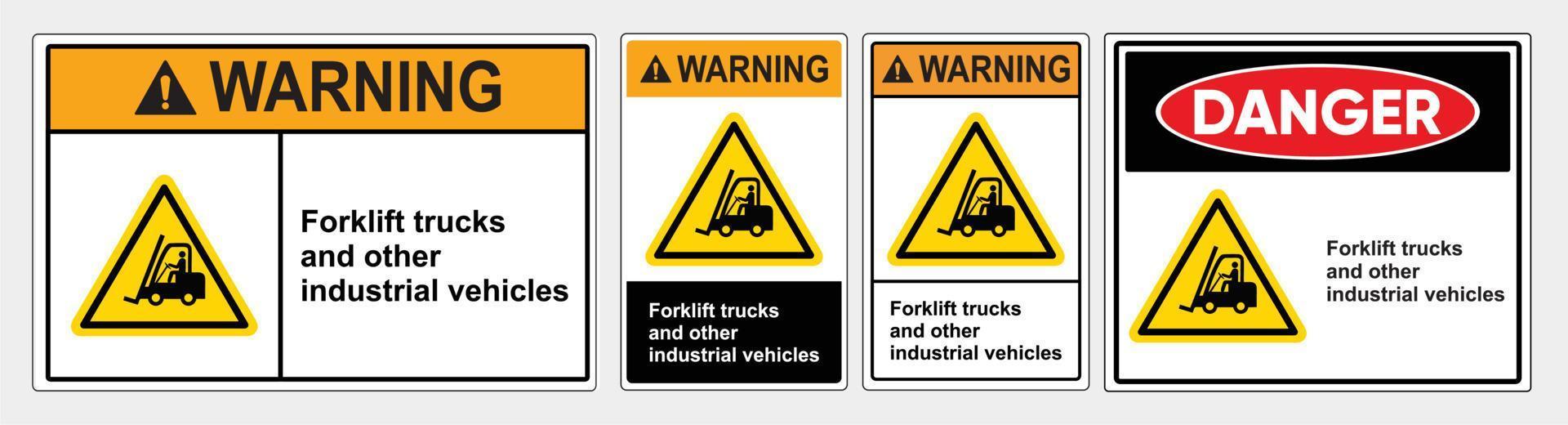 forklift truck sign. warning caution board. Safety sign Vector Illustration