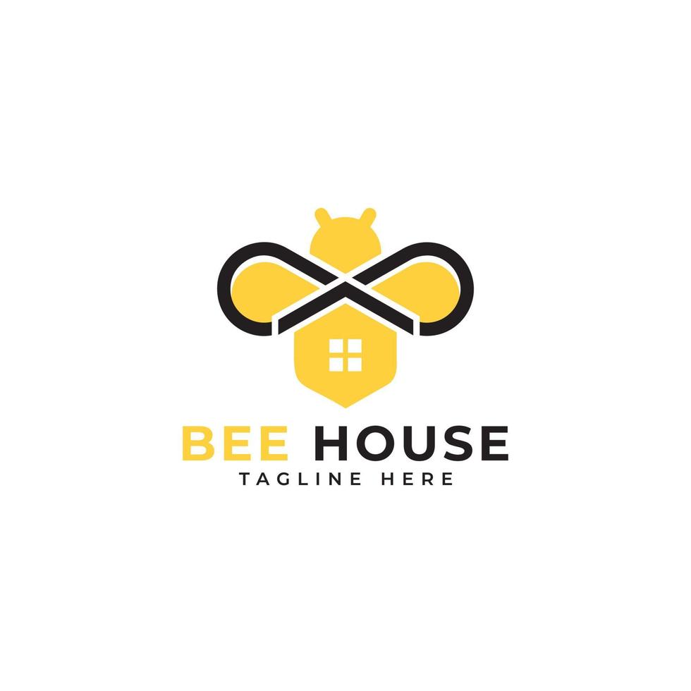 abeja casa logo diseño concepto pro vector