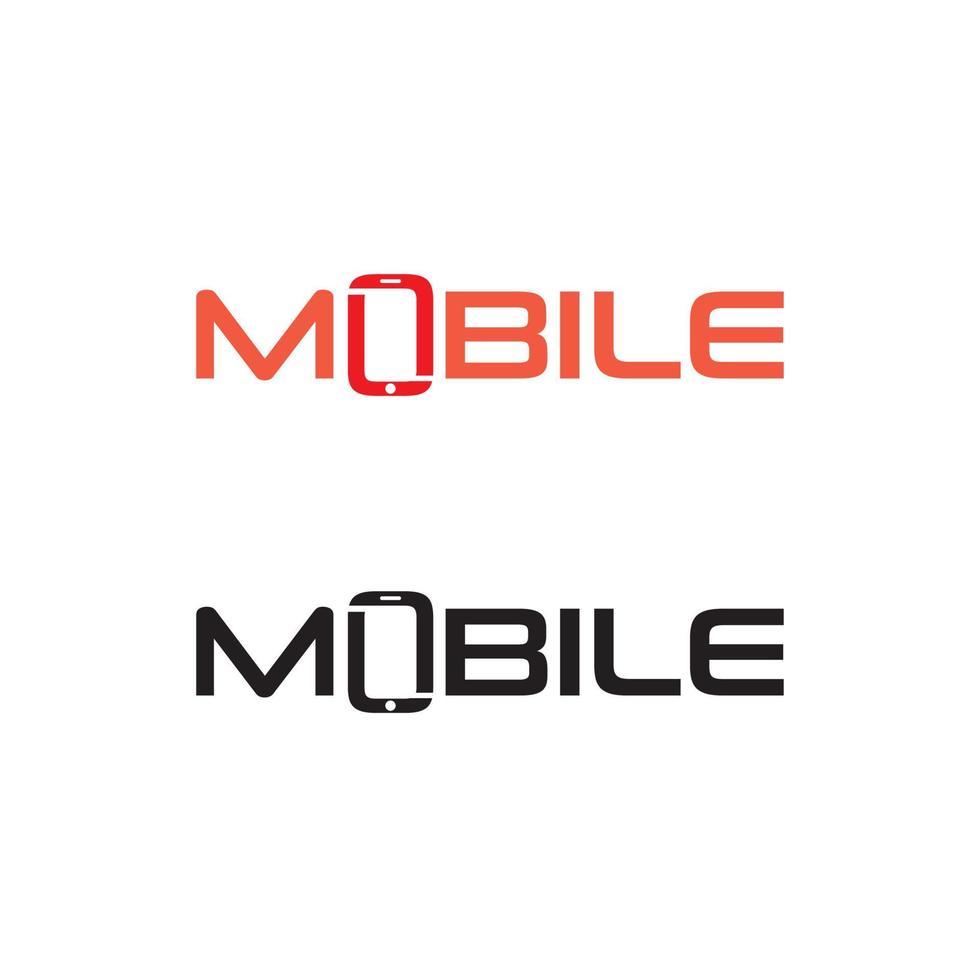 mobile logo wordmark  template free vector