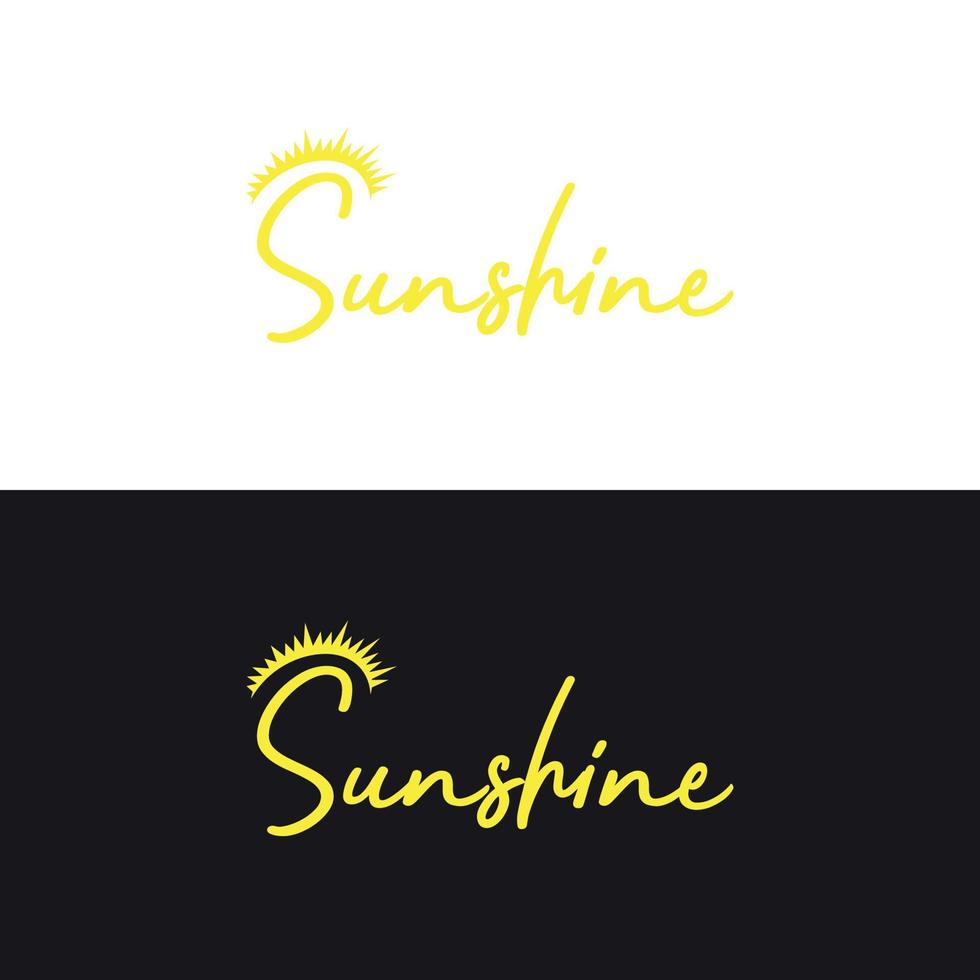 Sunshine lettering logo design free vector