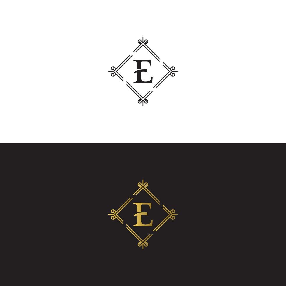 luxury letter mark E Logo design vector template