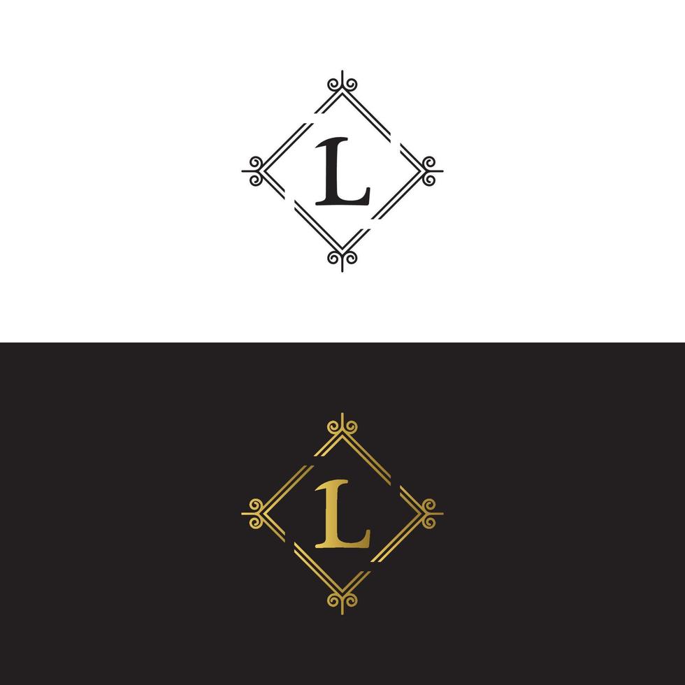 Plantilla de vector de diseño de logotipo de marca de letra l de lujo