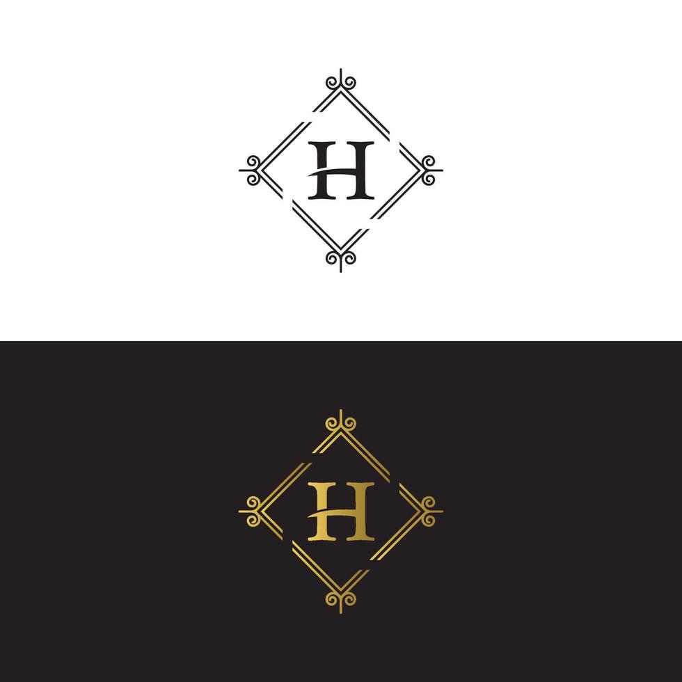 luxury letter mark H Logo design vector template