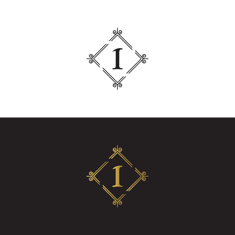 luxury letter mark I Logo design vector template