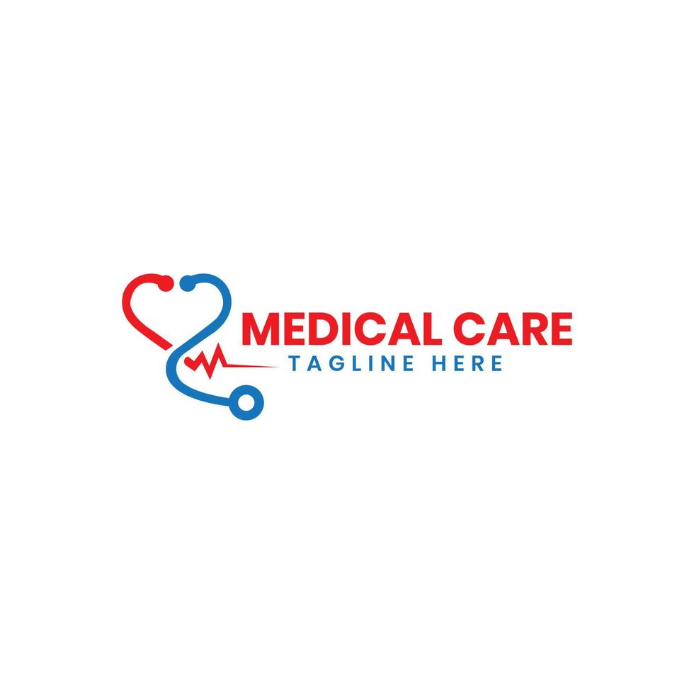 medical care logo design free vector template