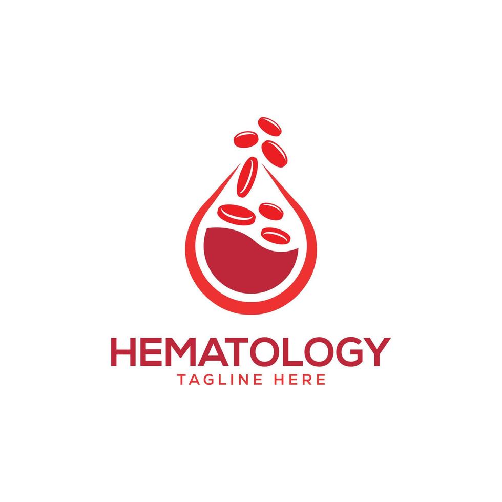 concepto de diseño de logotipo médico de hematología vector gratuito