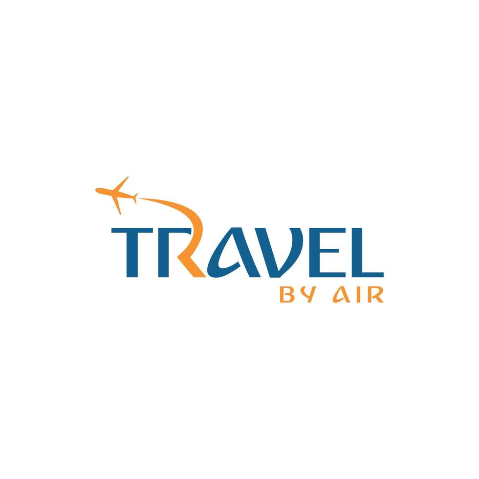 travel by air logo lettering design template free vector