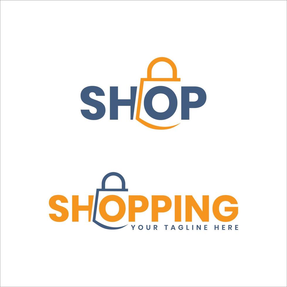 diseño de logotipo de compras, logotipo de tienda online wordmark vector gratuito