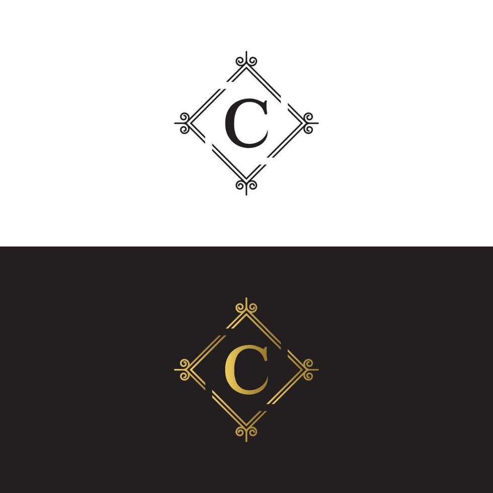 luxury letter mark C Logo design vector template