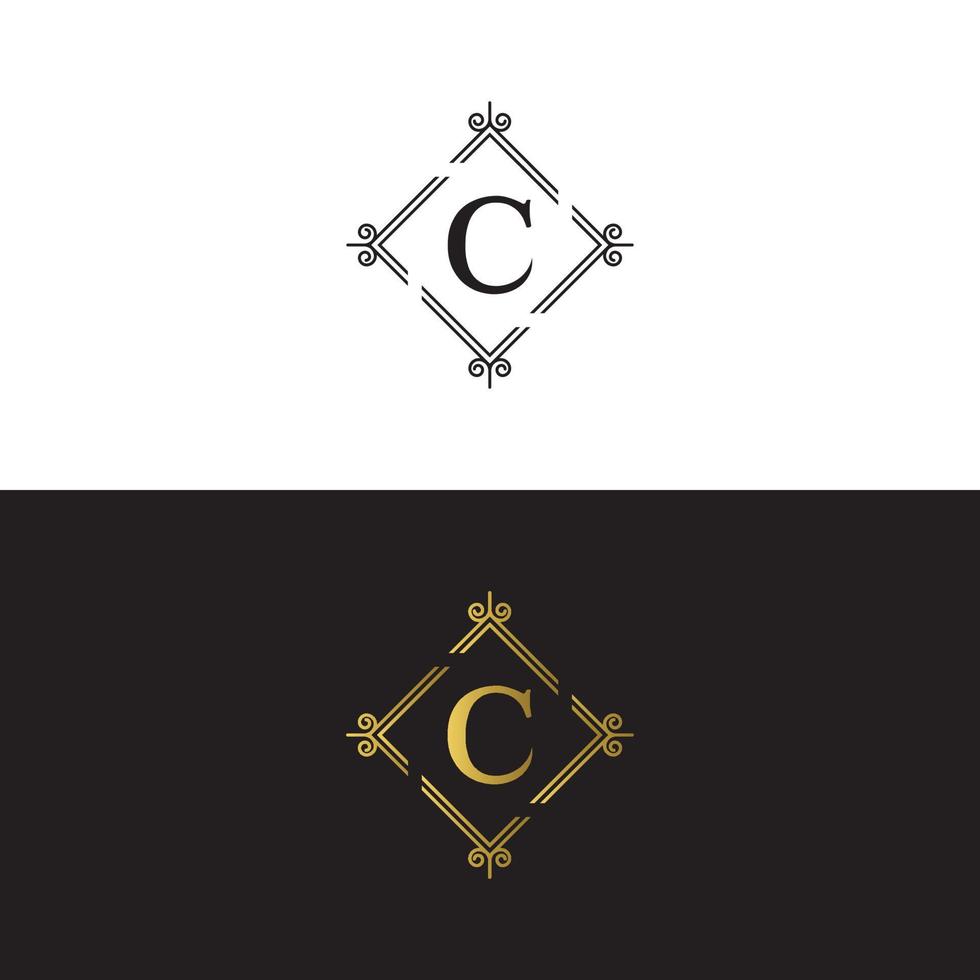 Plantilla de vector de diseño de logotipo de marca de letra c de lujo