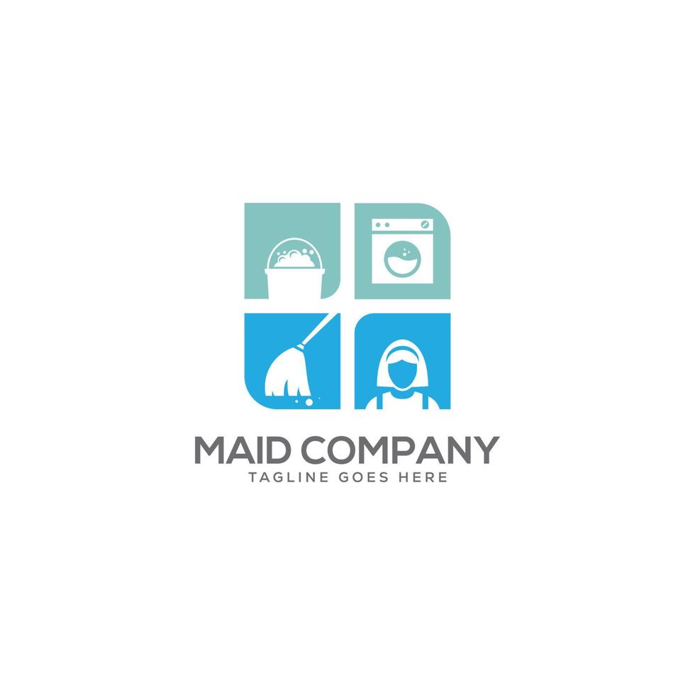 maid services logo design template free vector