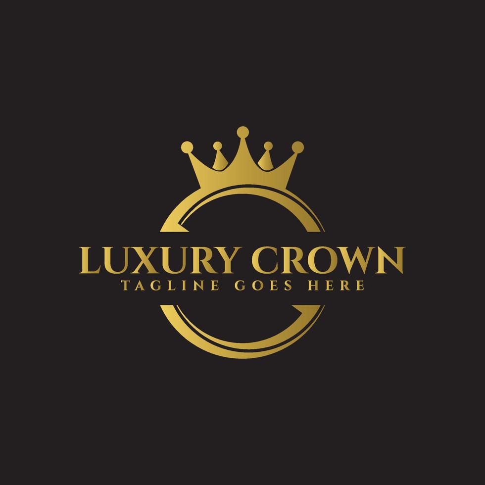 luxury crown logo template free vector