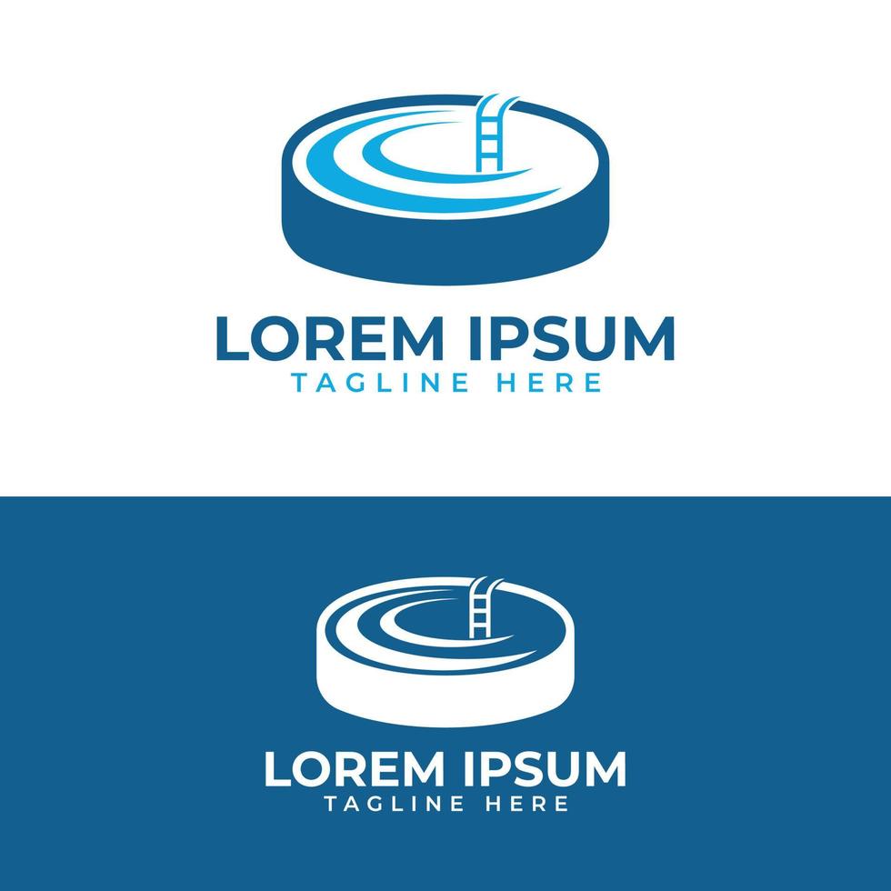 swimming pool logo design concept free vector