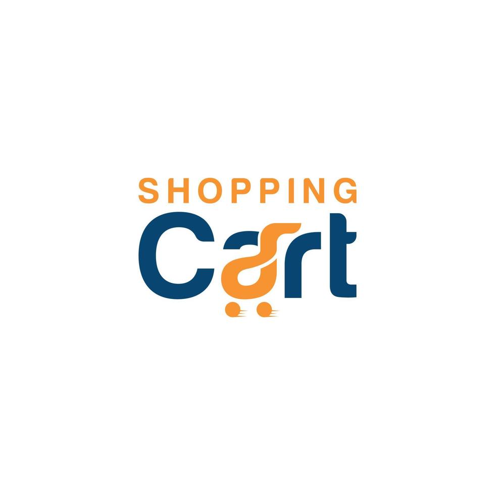 shopping cart logo word mark free vector