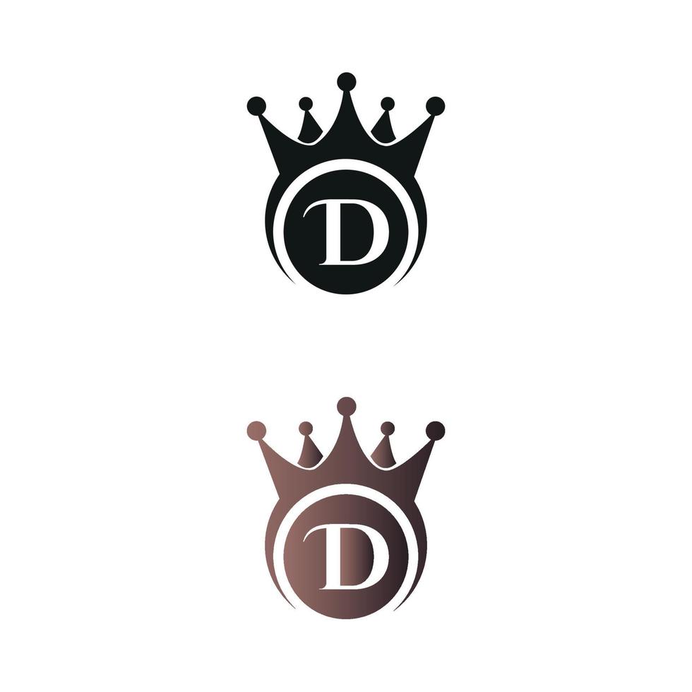 luxury crown letter mark D letter logo vector template