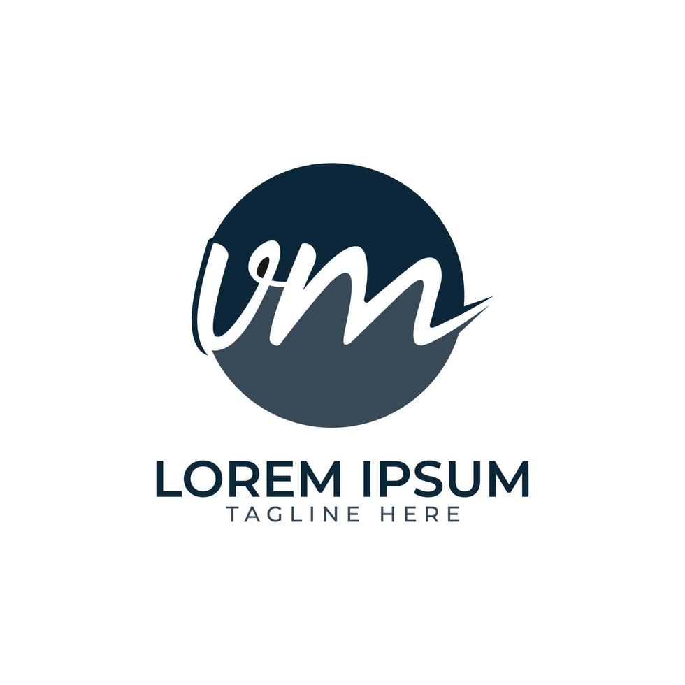 VM letter mark logo design free vector