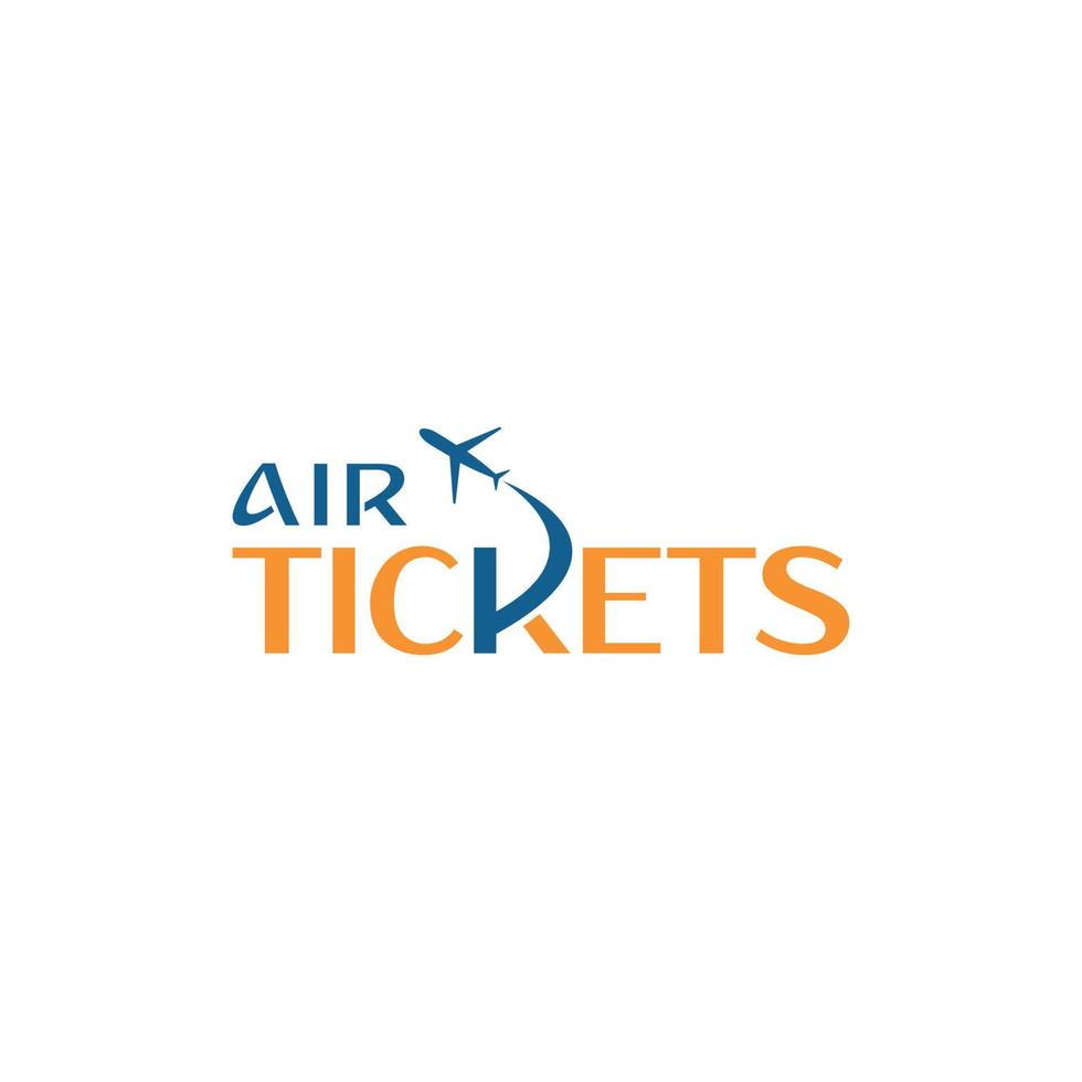 air tickets logo lettering design free vector