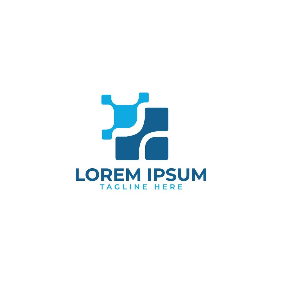 technology logo design concept free vector template