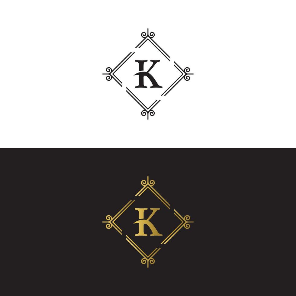 luxury letter mark K Logo design vector template