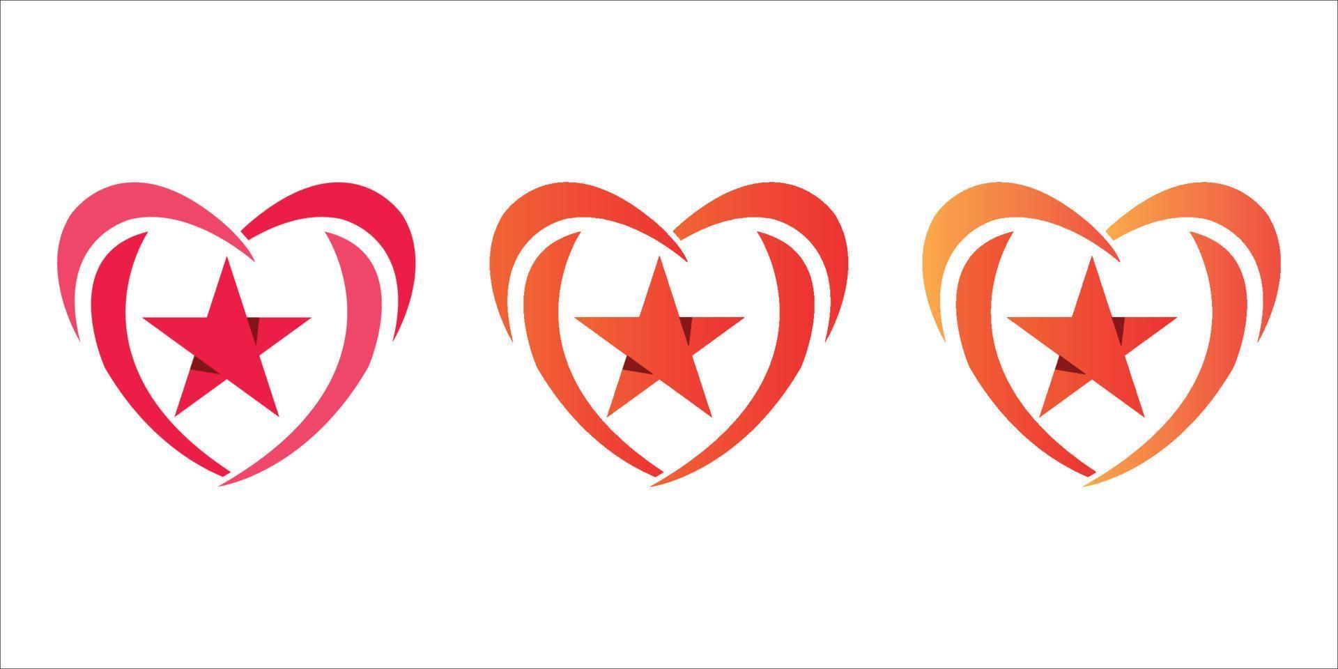 heart and star icon design free vector