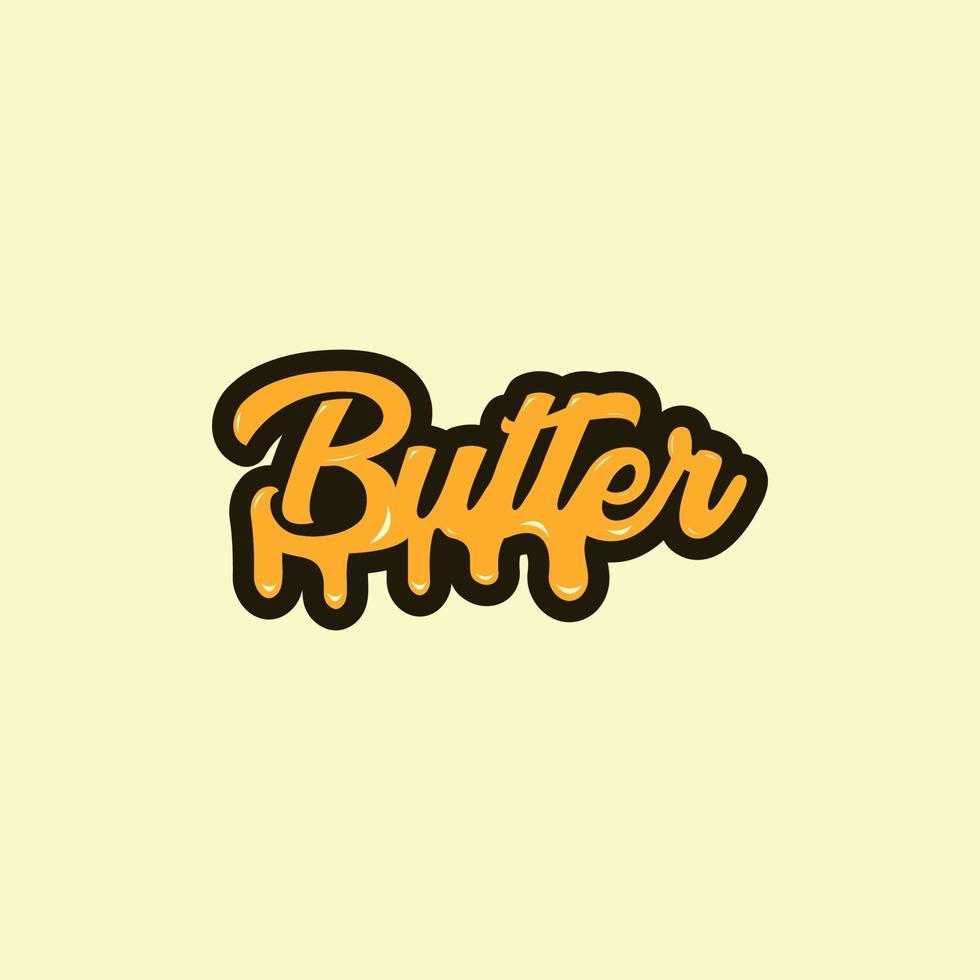 butter logo lettering design free vector