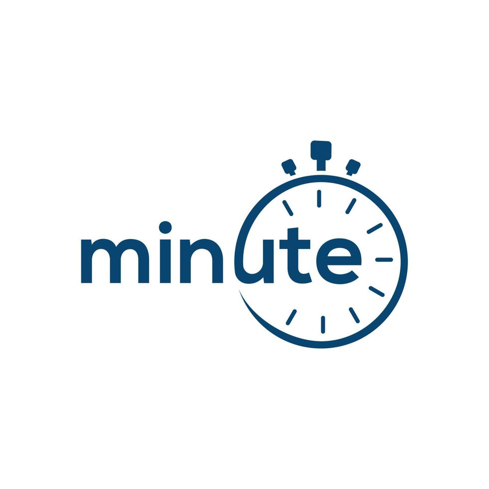 minute logo wordmark lettering design free vector