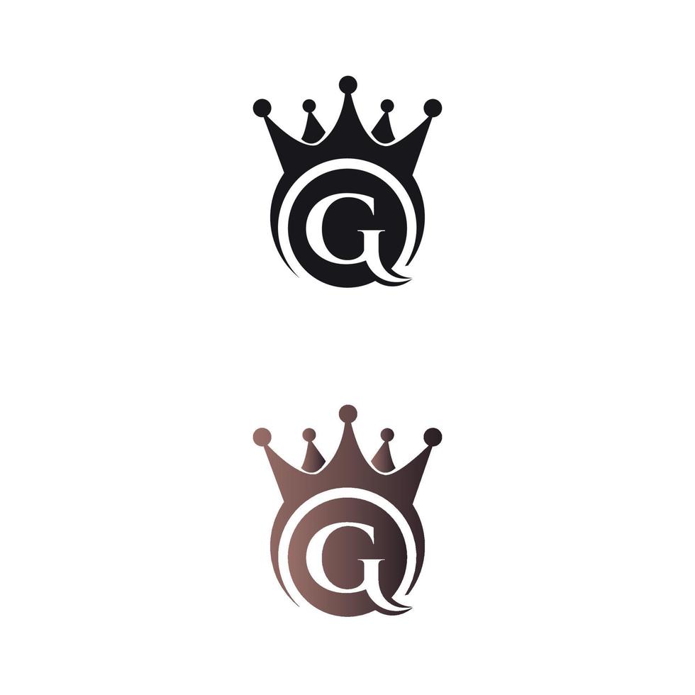 Plantilla de vector de logotipo de letra de corona de lujo marca g