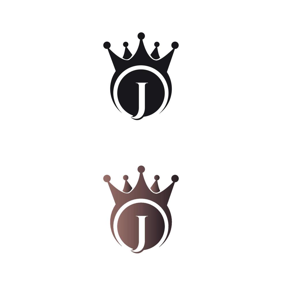 luxury crown letter mark J letter logo vector template
