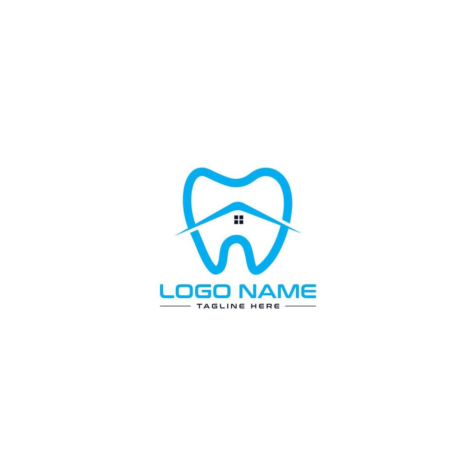 Creative Dental Clinic Logo Tooth abstract design vector template Linear style. Dentist stomatology medical doctor Logotype concept icon.
