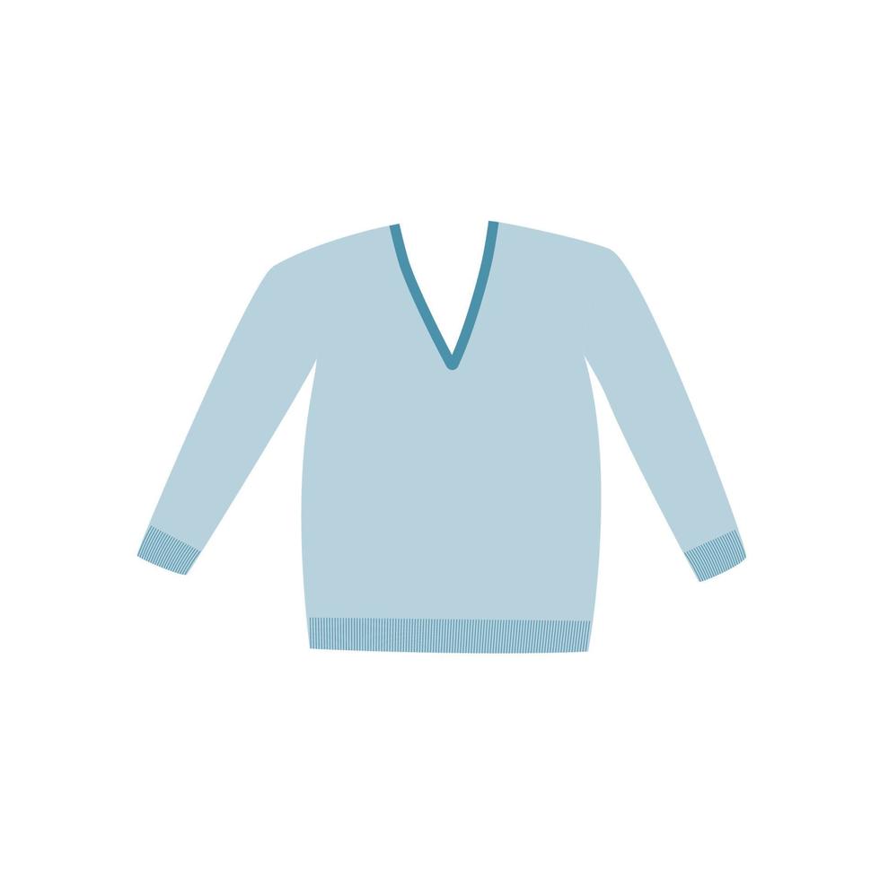 Blue sweater. Clothing and accessories. Doodle style. vector