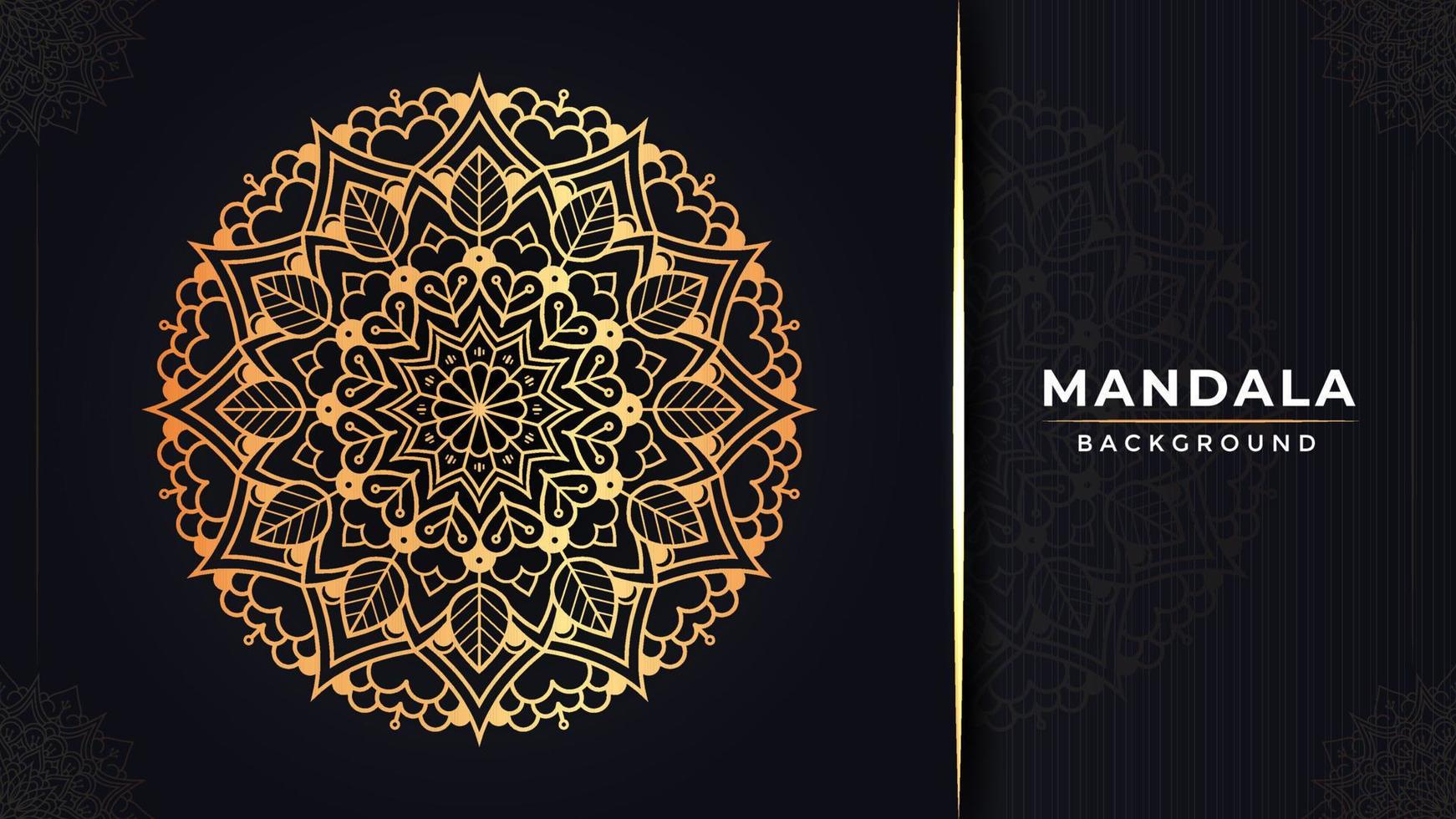 Luxury Mandala Background Design with Golden Color Arabic Islamic Style Decoration. vector