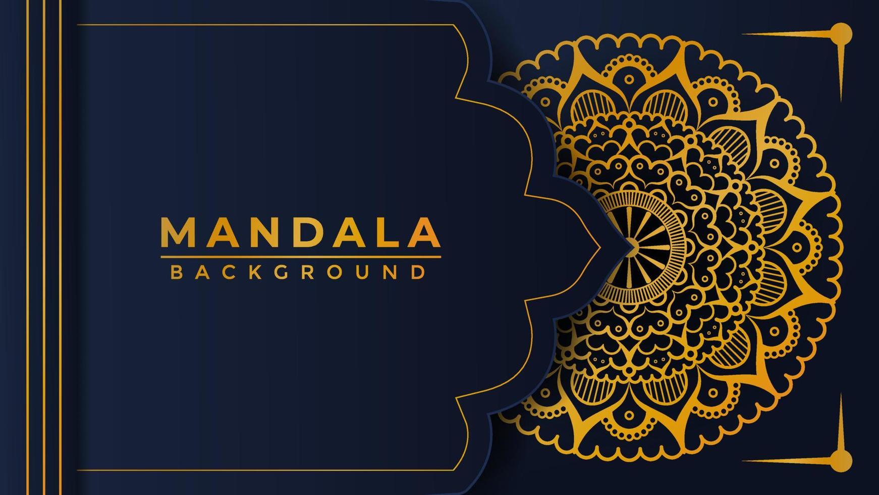 Diseño de fondo de mandala de lujo con decoración de estilo islámico árabe de color dorado. vector